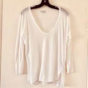 James Perse White Long Sleeve Tee